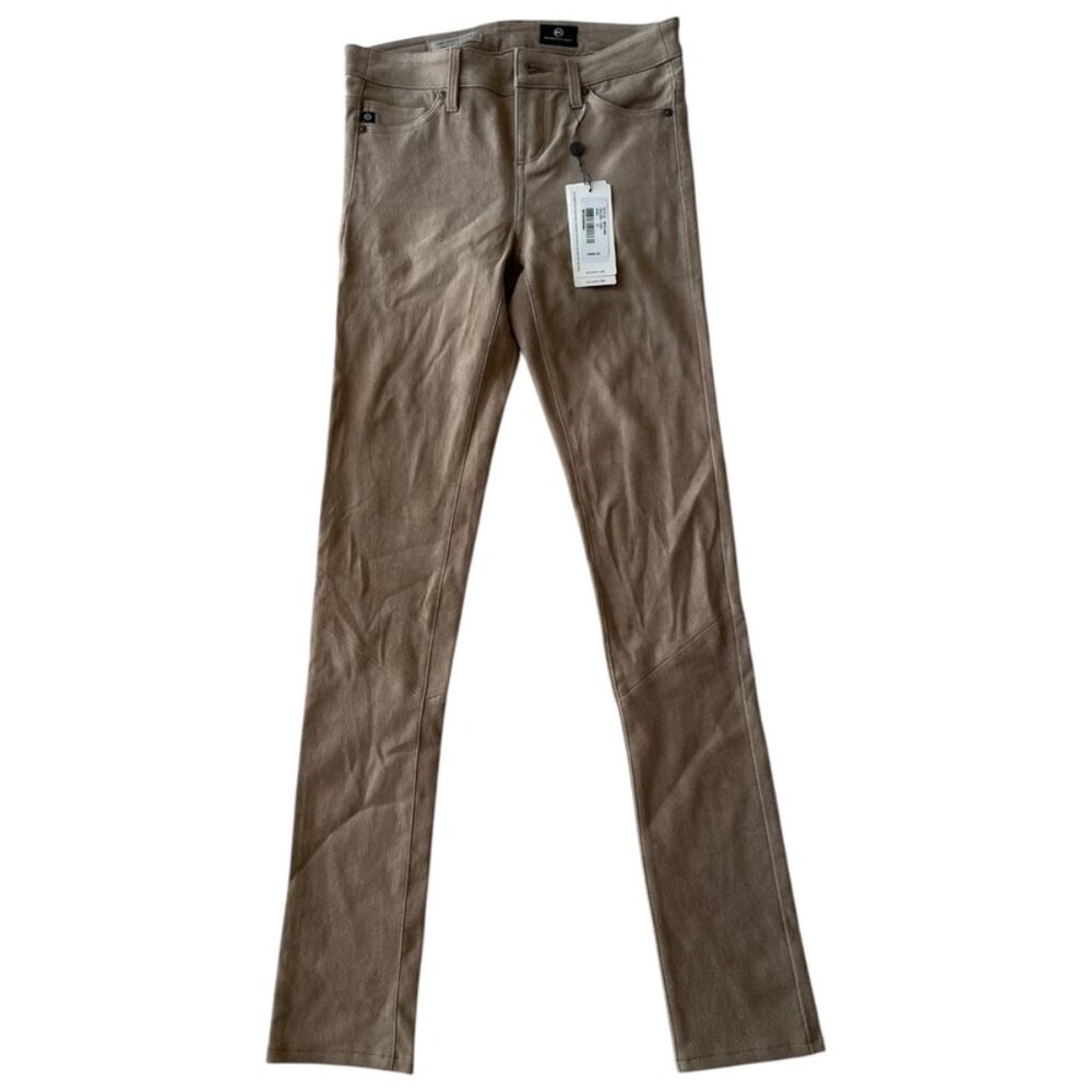Adriano Goldschmied AG Leather Suede Legging Women's Tan Super Skinny NEW Sz. 25 - Picture 5 of 14